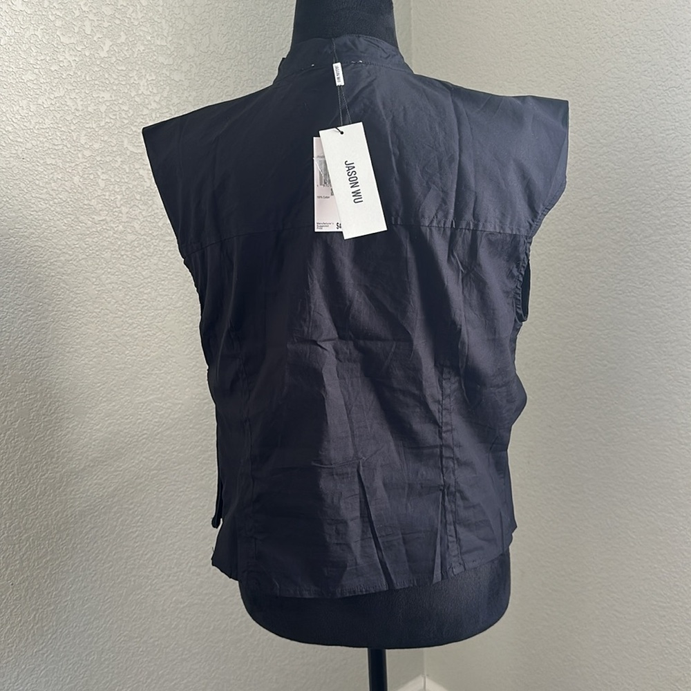 Jason Wu Black Sleeveless Button-Down Shirt - Picture 6 of 8